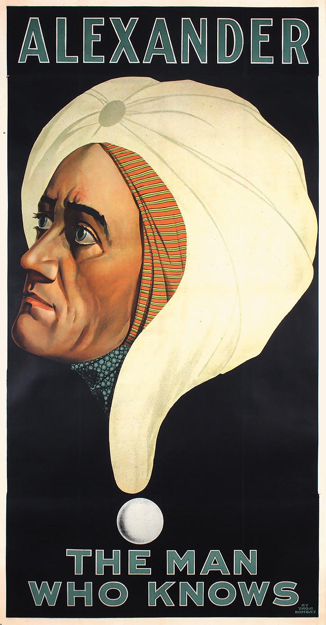 Alexander The Man Who Knows Original Vintage Magic Poster c1920