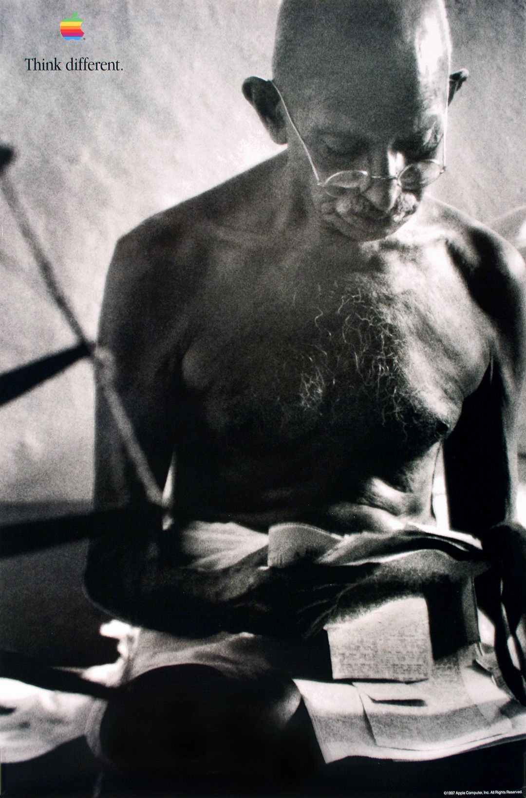 Think Different Poster Apple Computer Original 1998 - Mahatma Gandhi