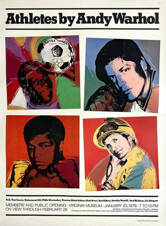 Original Vintage Andy Warhol Athletes Virginia Museum Poster 1978