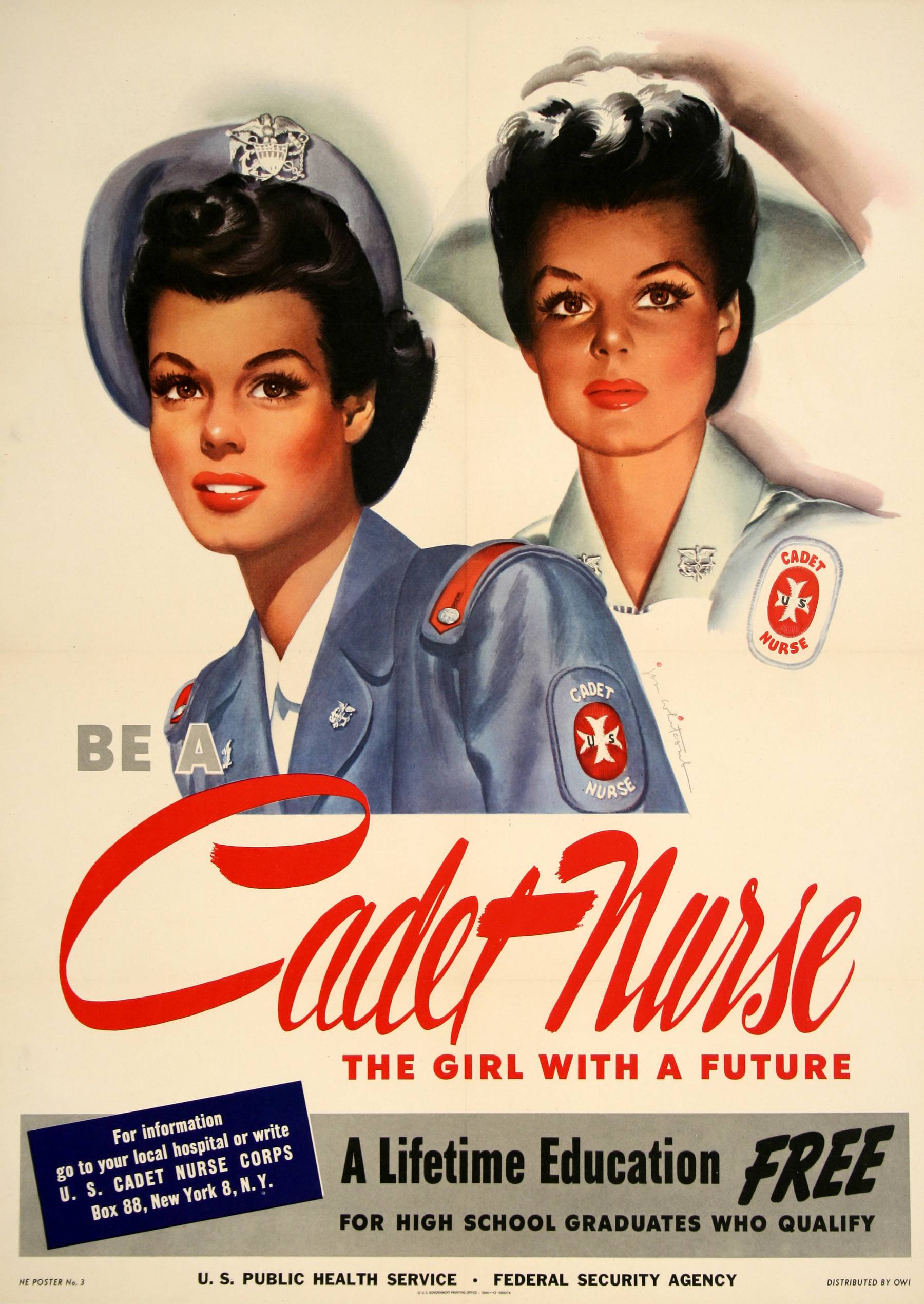 Original American WWII 1944 Poster By Jon Whitcomb - Be A Cadet