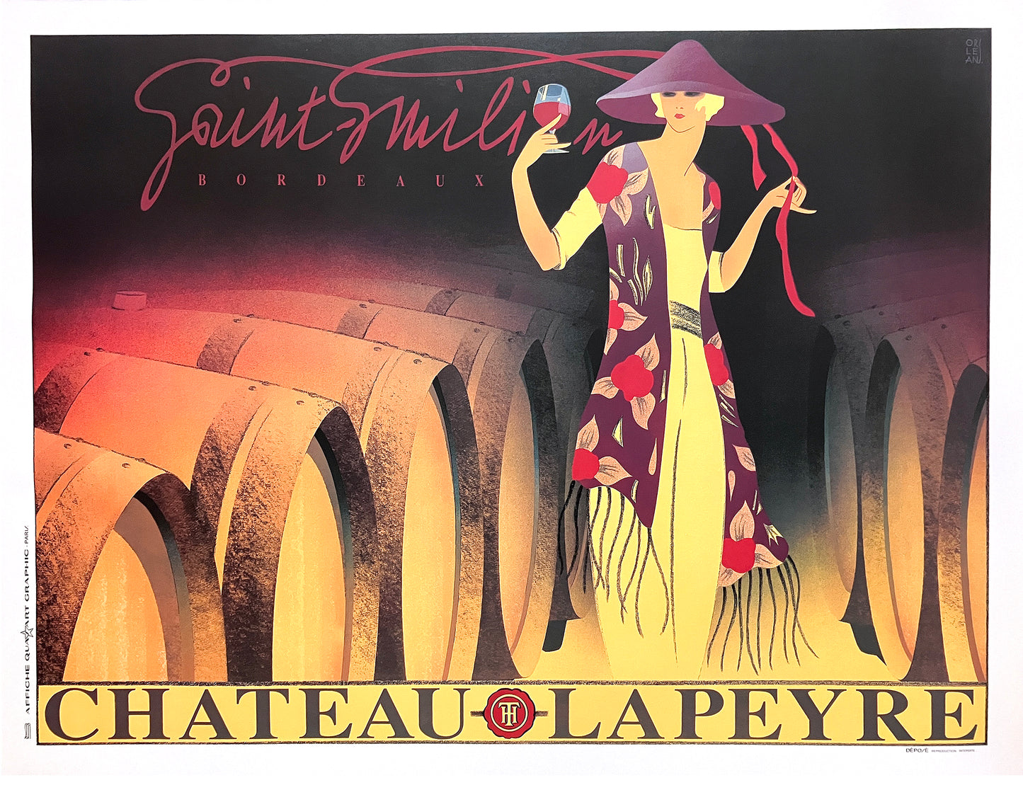 Original VIntage Chateau Lapeyre Horiizontal Poster by Philippe Sommer 1998