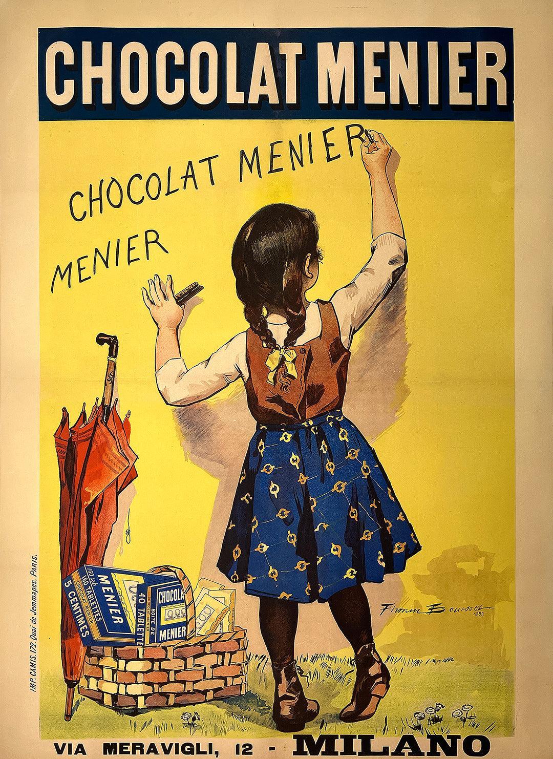 Original Vintage Chocolat Menier Poster by Firmin Bouisset 1893