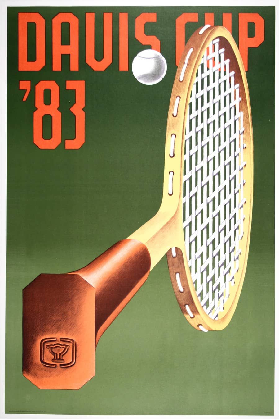 Original Vintage Davis Cup Tennis Poster 1983 by Konrad Klapheck