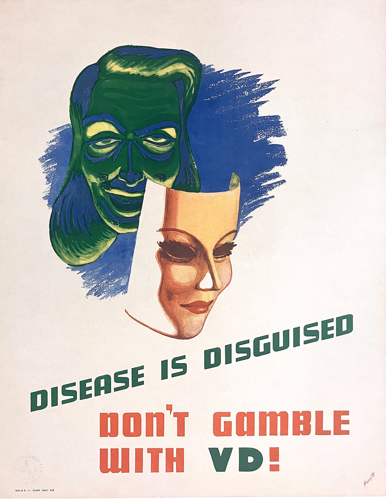 Original Vintage Disease is Disguised Poster by Forsyth C1946