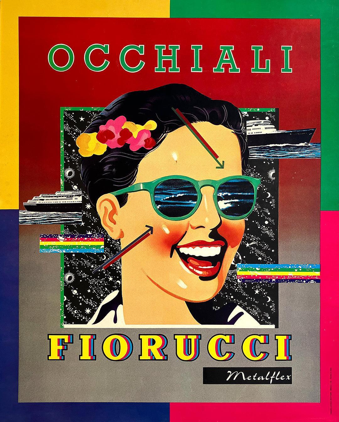 Original Vintage Fiorucci - Occhiali Glasses Poster c1975