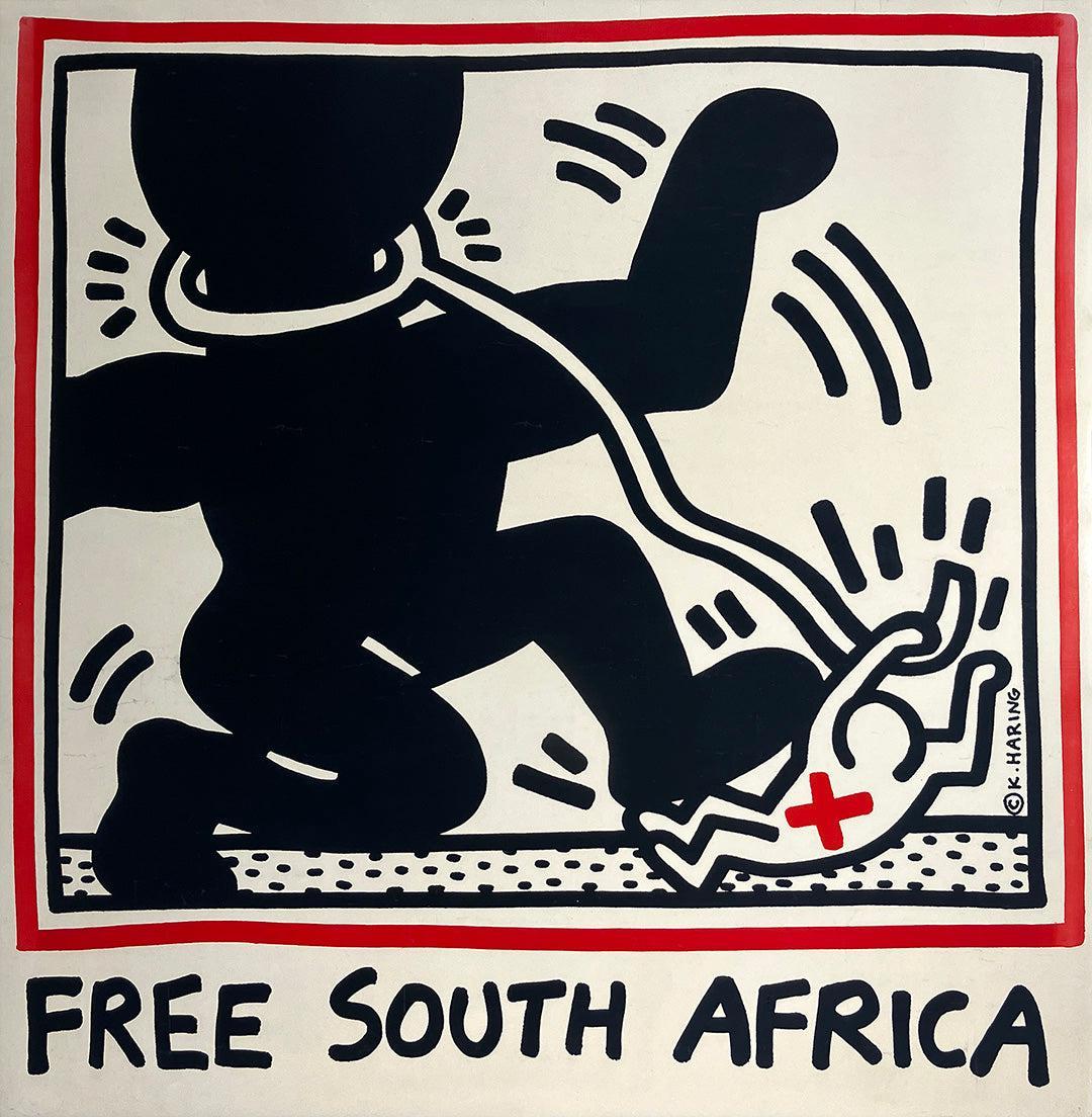Original Vintage Poster by Keith Haring Free South Africa 1985
