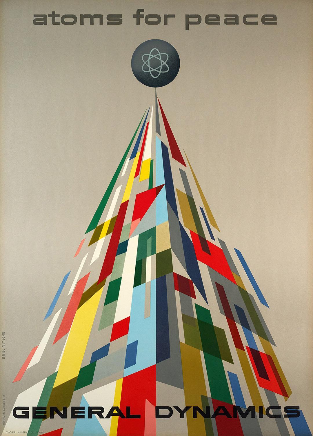 General Dynamics Original Vintage Poster - Pyramid by Erik Nitsche 1955
