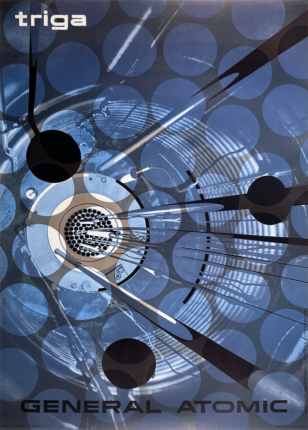 General Dynamics Original Vintage Poster - Triga General Atomic by Erik Nitsche 1958