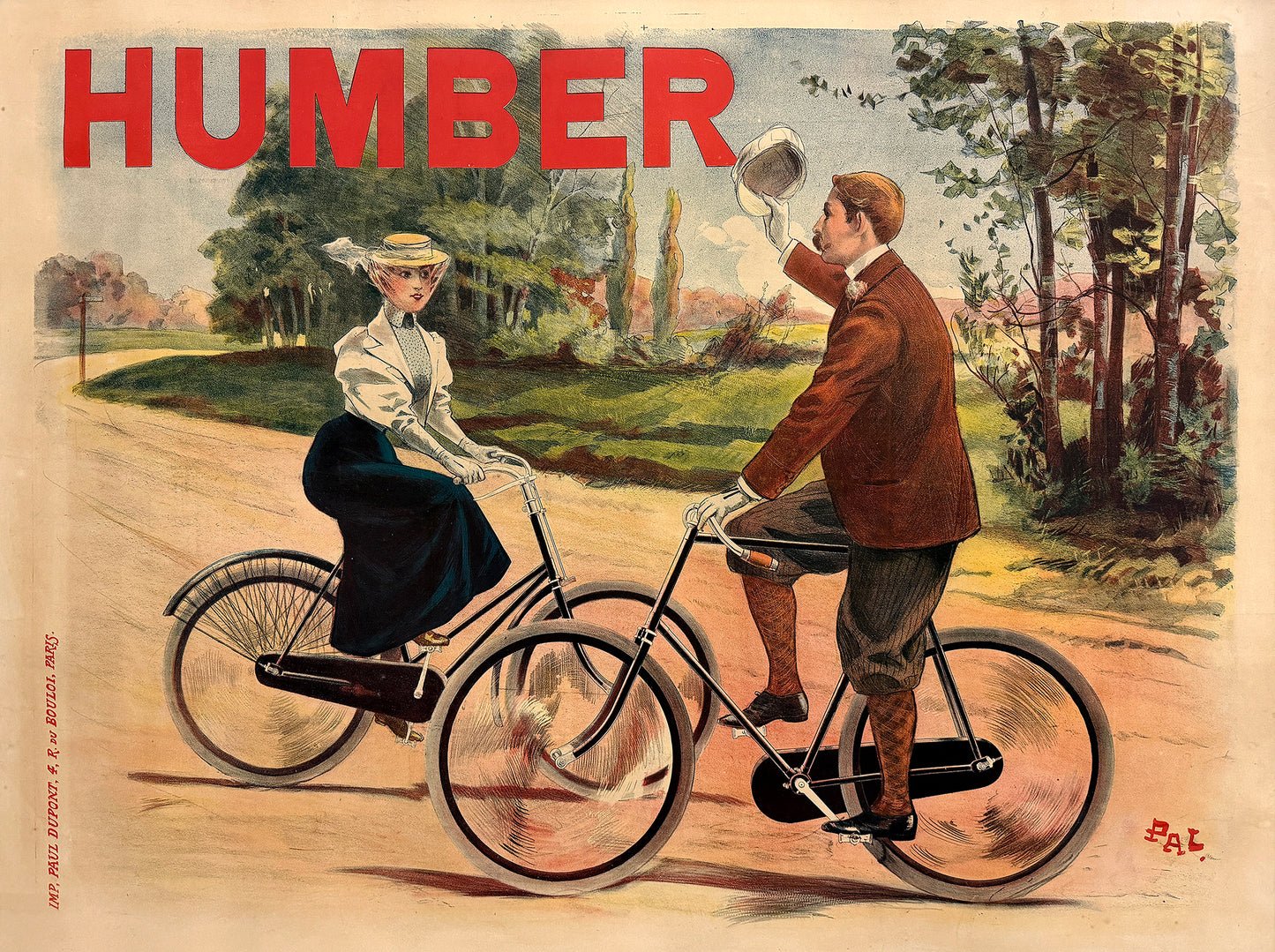 Original Vintage Humber Bicycle Poster by PAL 1897
