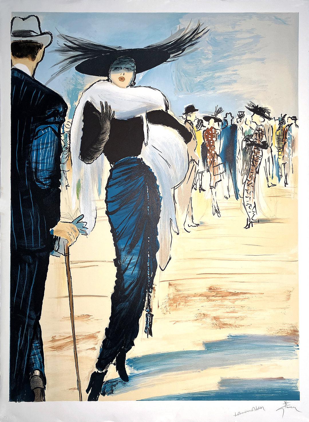 Original Signed Rene Gruau Print La Revue Balmain Dedicated c1989