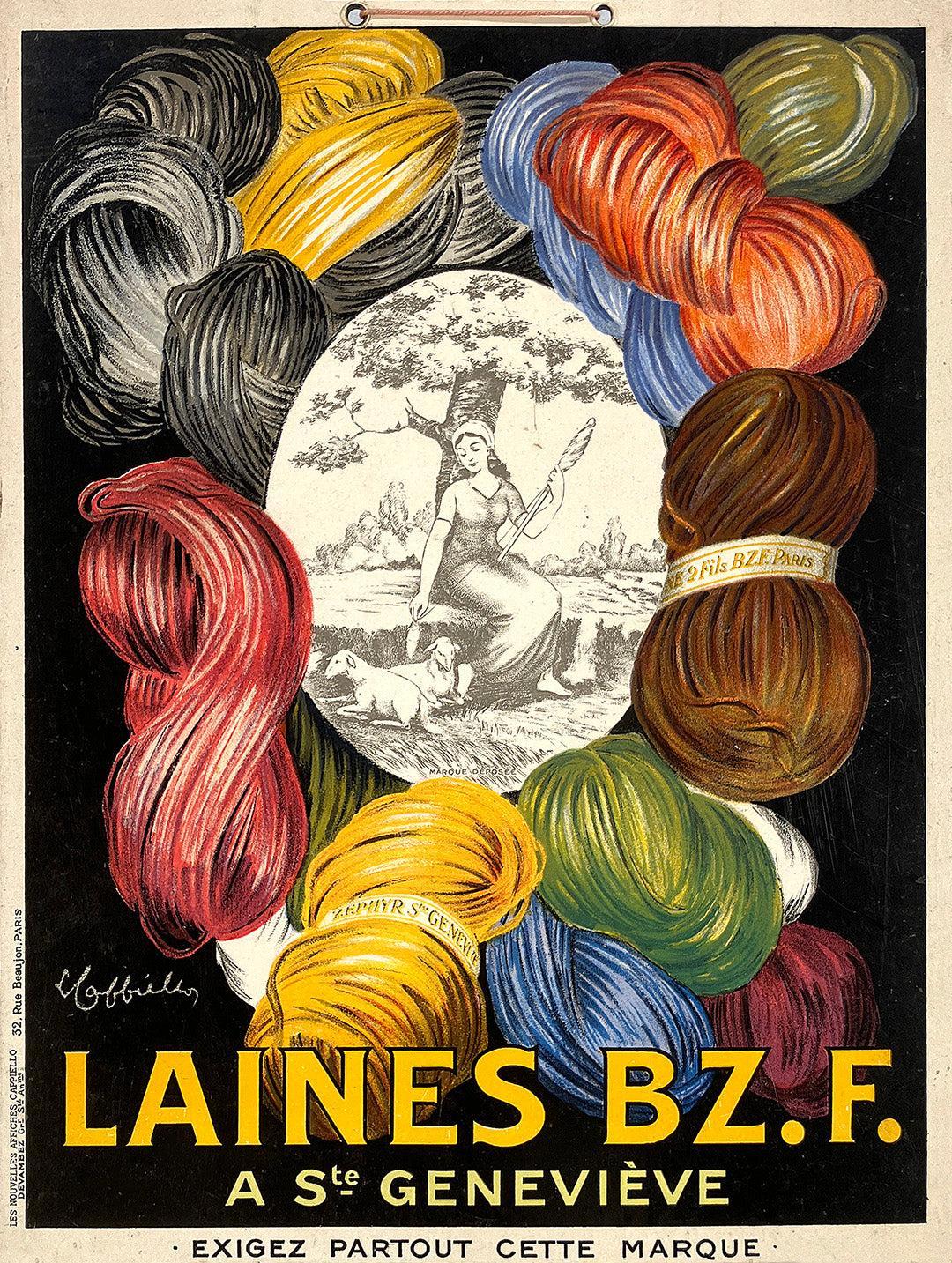 Original Vintage Cappiello Poster Laines BZ.F 1926 - Carton