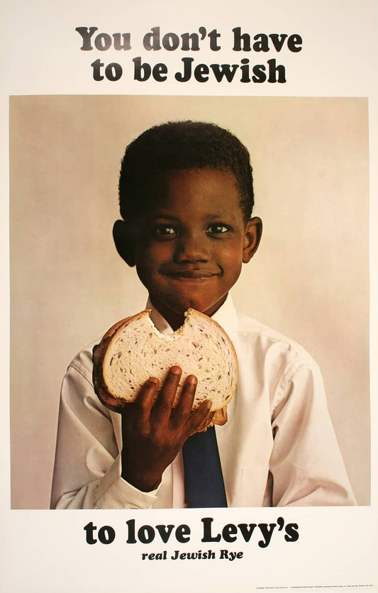 Original Vintage Levy's Jewish Rye Bread Poster School Boy 1967