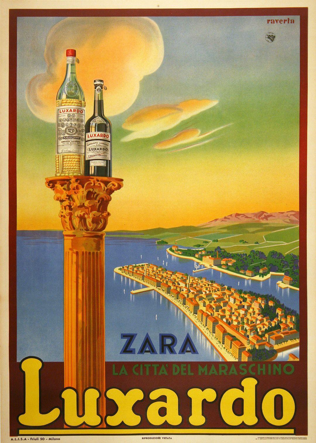 Original Italian Luxardo Pedestal Poster 1939 by Raverta