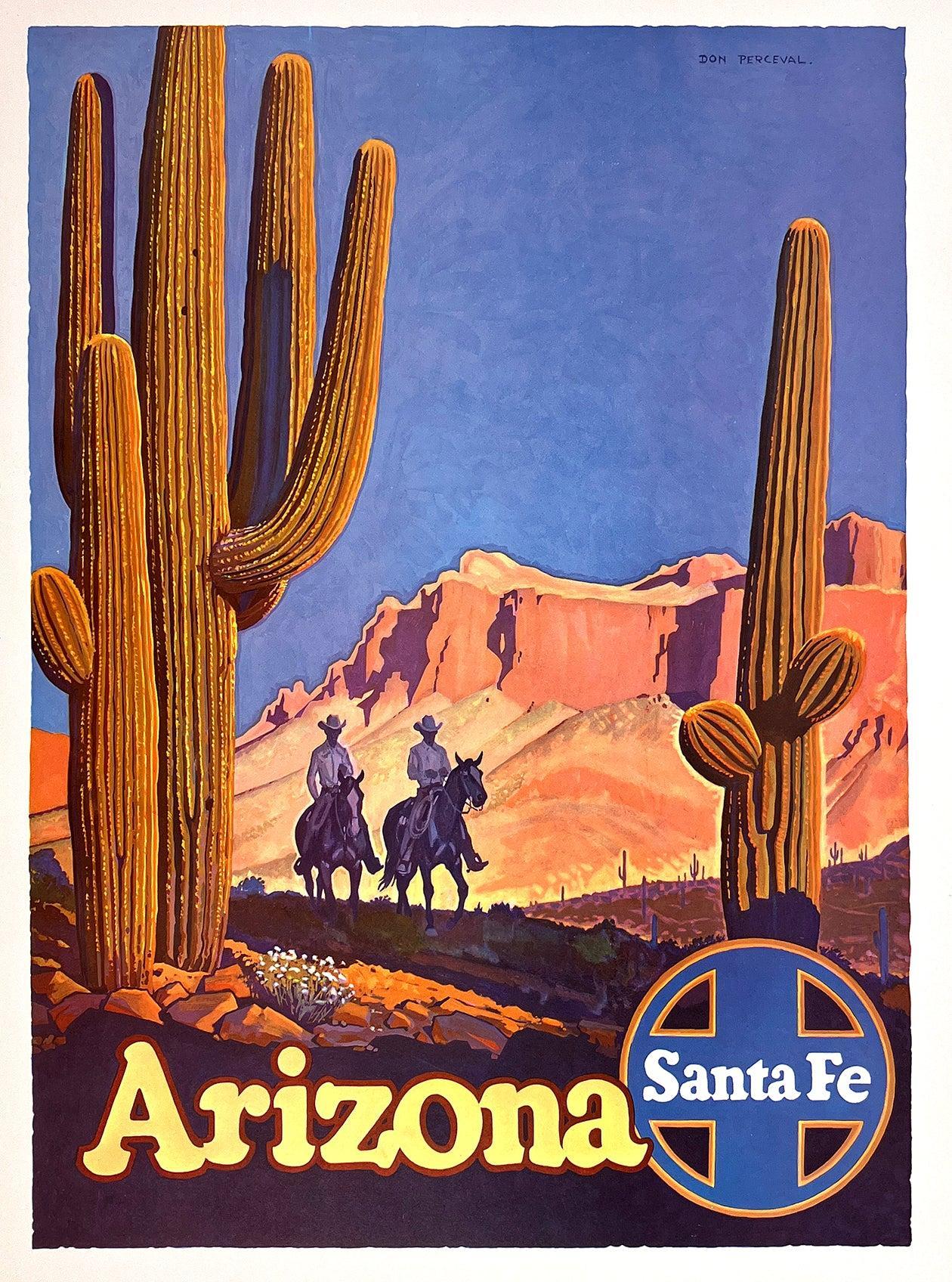 Original Vintage Santa Fe Railway Poster for Arizona by Don Perceval