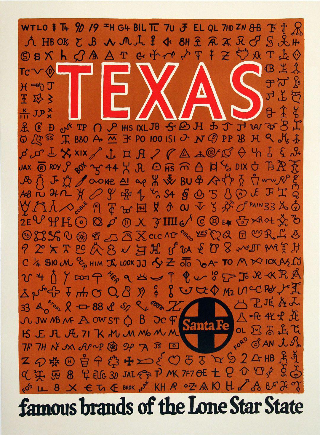 Original Santa Fe Railway Poster c1950 - Texas