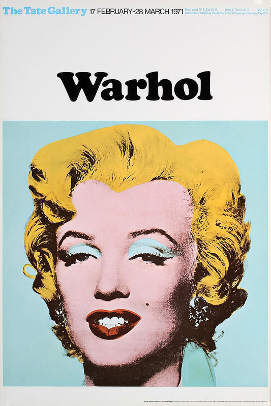 Original Vintage Tate Gallery Marilyn Monroe Andy Warhol Poster 1971