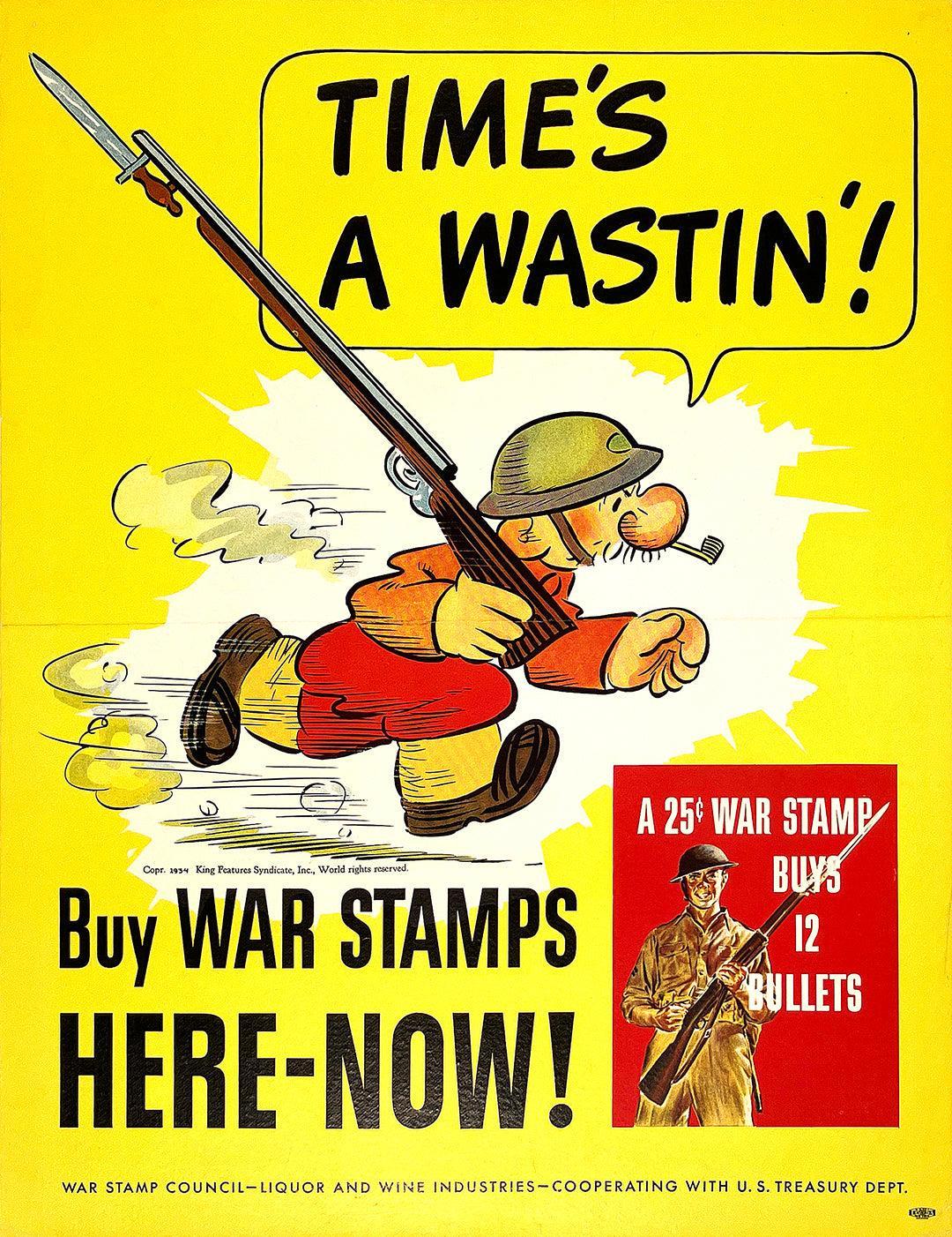 Original Vintage Poster Time's A Wastin'! by Al Capp C1944