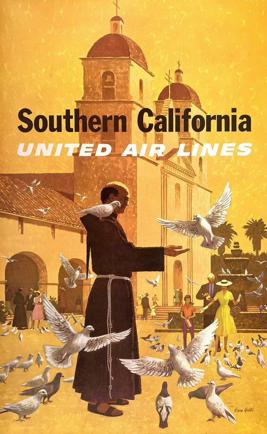 Original Vintage United Air Lines Southern California Poster by Stan Galli