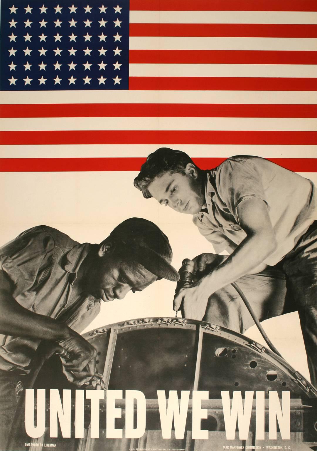 United We Win - Original World War ll Poster 1942 by Lieberman Small Format