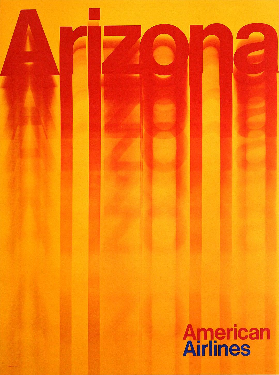 Original Vintage American Airlines Arizona Poster c1970