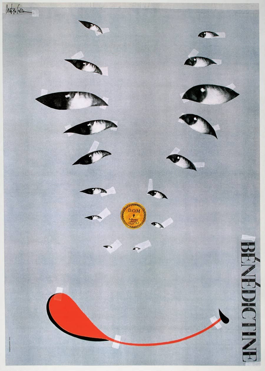 Original Benedictine Vintage Liqueur Poster by Makato Saito c1990