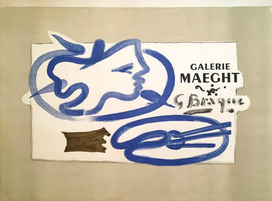 Original Vintage Gallery Poster Galerie Maeght by Braque c1960