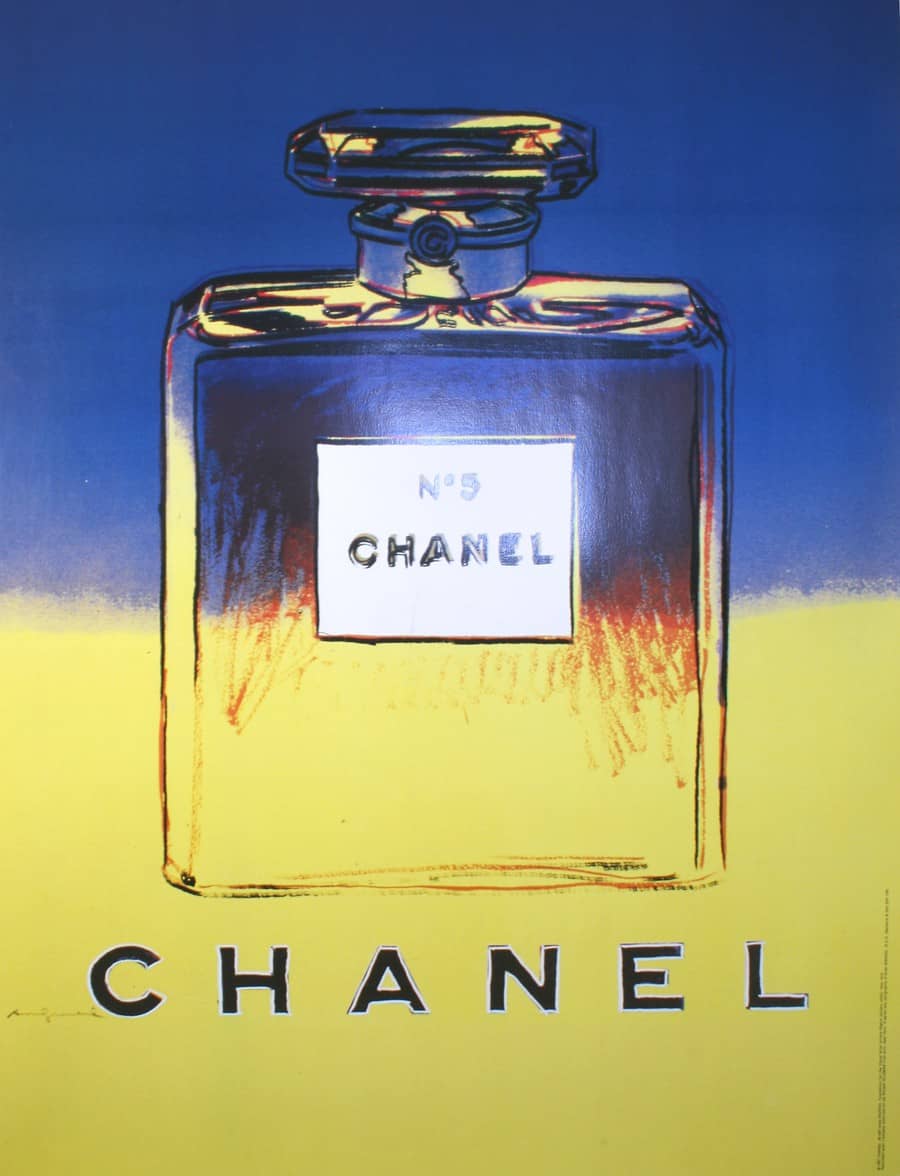 Original poster Chanel no 5 bag spray white 67 x 47 inches