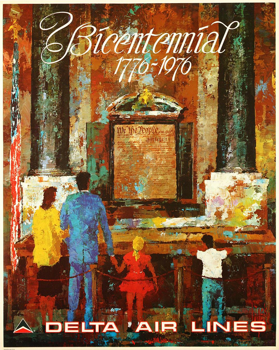 0's Delta Air Lines Poster for the Bicentennial by Jack Laycox