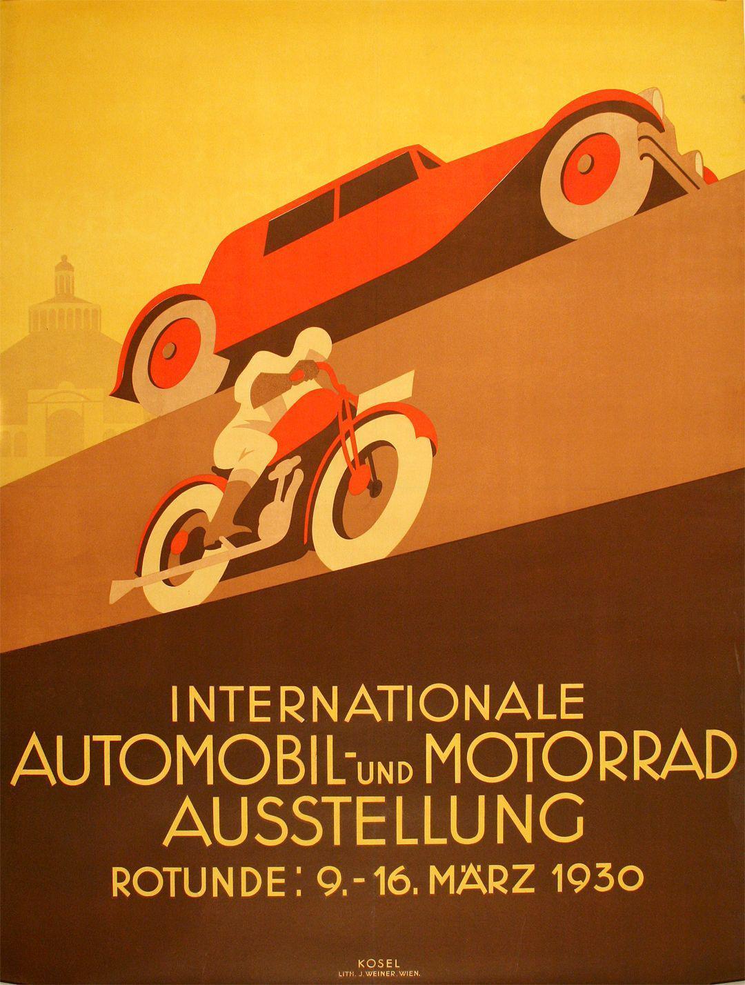 Original Vintage Poster by Hermann Kosel - Internationale Automobil und  Motorrad 1930 – The Ross Art Group