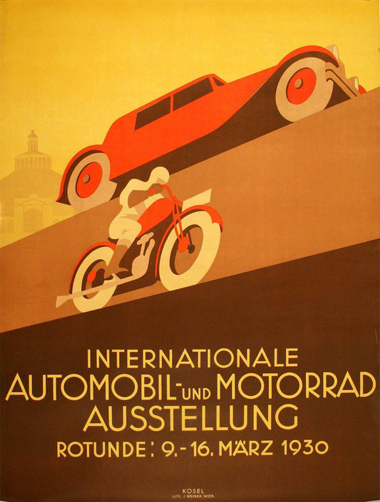Original Vintage Poster by Hermann Kosel - Internationale Automobil und Motorrad 1930