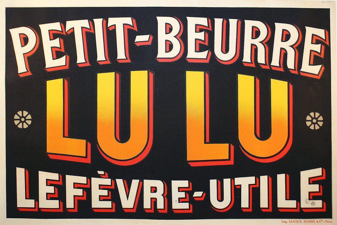 Original Vintage Lu Lu Biscuit Petit Beurre Cookies Lefevre Utile c1910 Rare
