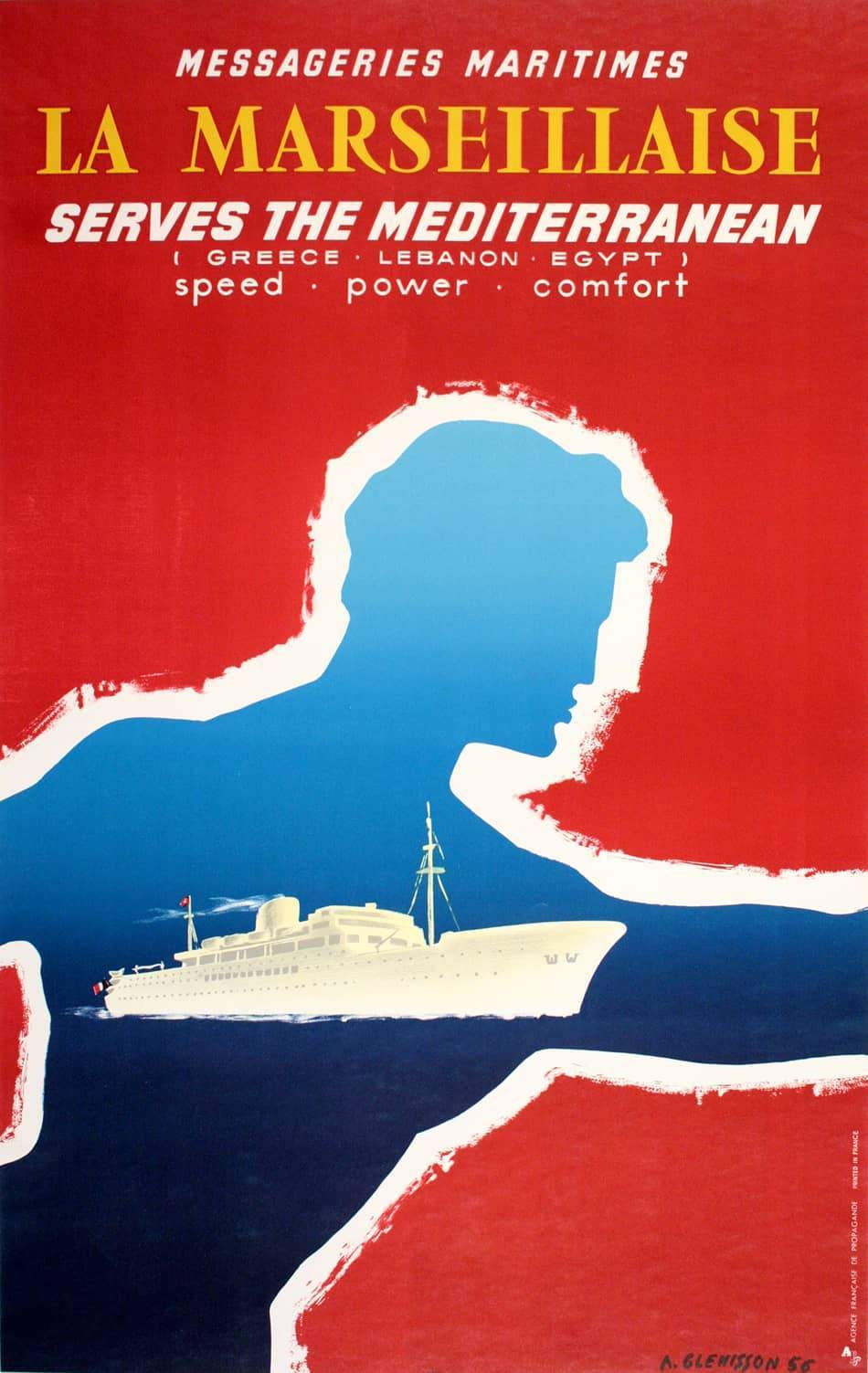 Original French Poster for La Marseillaise by Glenisson c1955