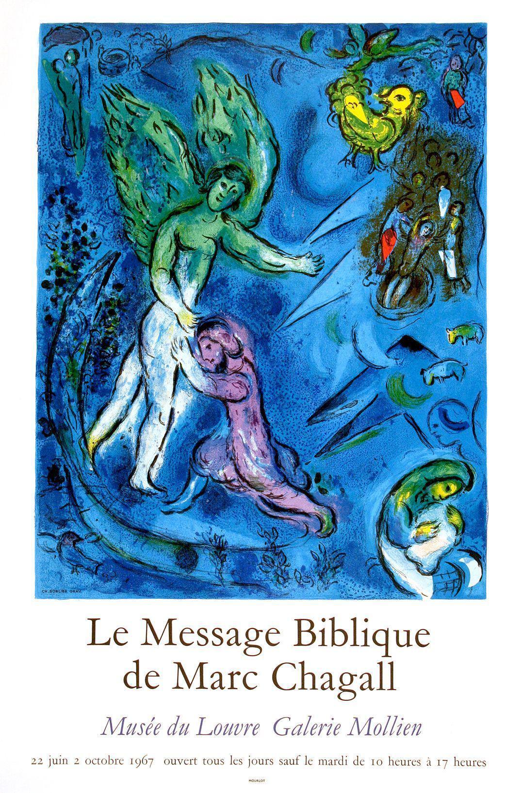 Marc Chagall Muse'e du Louvre Poster 1967 Original Le Message Biblique