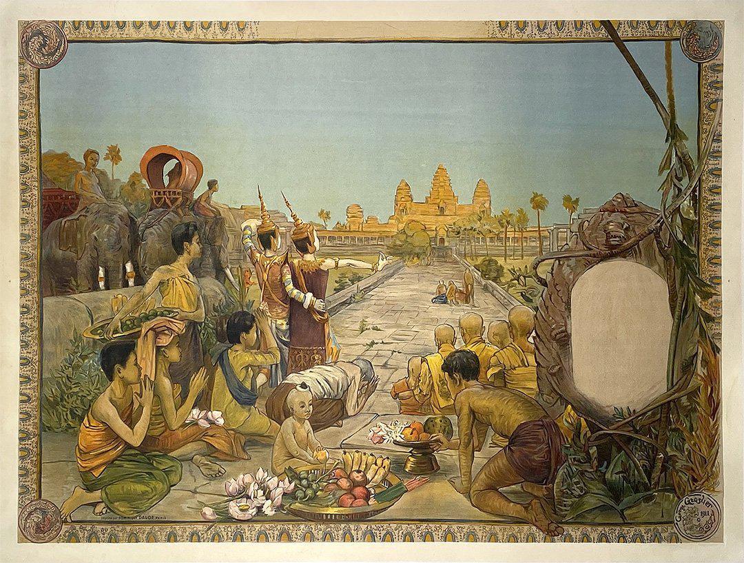 Original Les Ruines D'Angkor Before Text 1911 Poster - by George Groslier