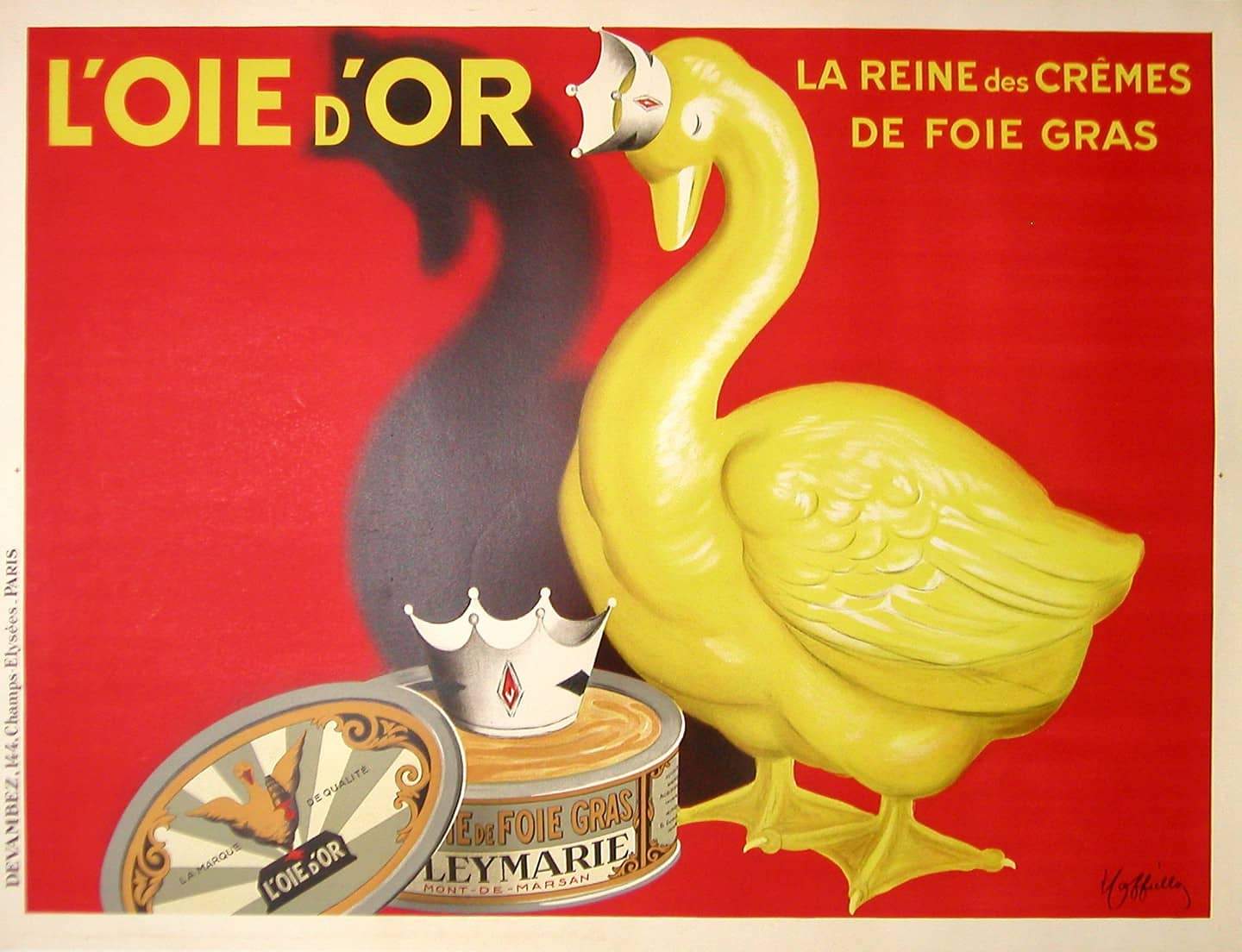 Original Loie D'Or Foie Gras Poster by Leonetto Cappiello 1935