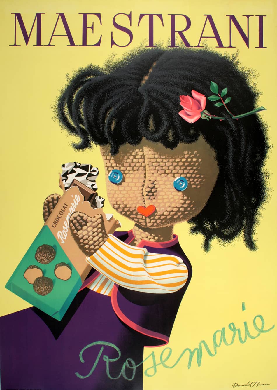 Original Swiss Choocolat Poster Maestrani - Rosemarie by Donald Brun