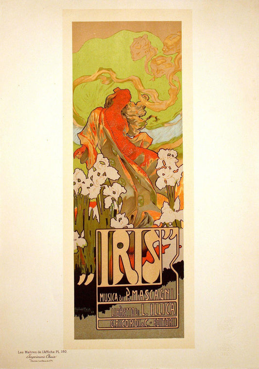 Original Maitres de L'Affiche - PL 180 by Adolfo Hohenstein 1899 - Iris