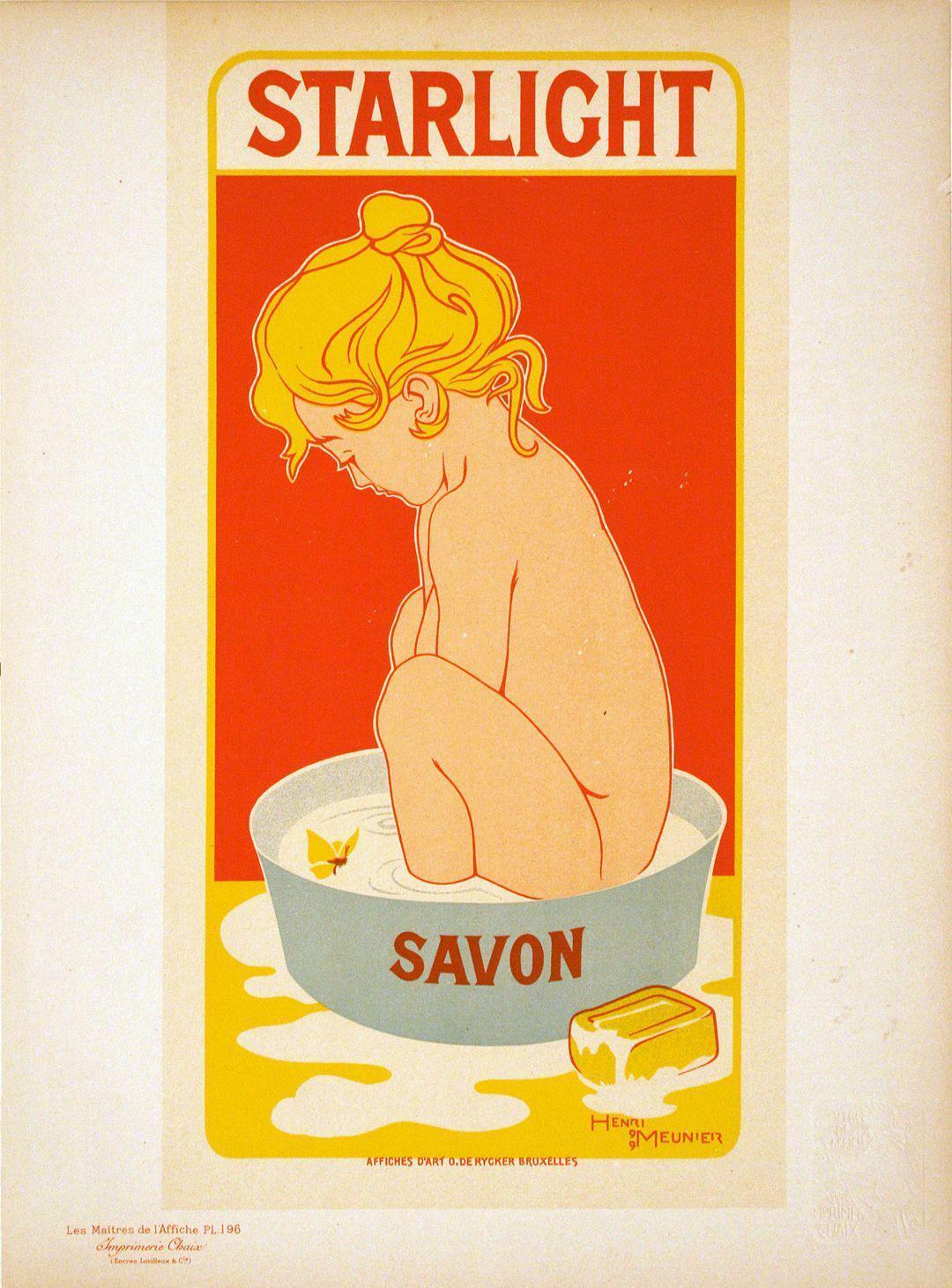 Original Vintage Maitres de l'Affiche Starlight Soap by Georges Meunier 1899 Plate 196