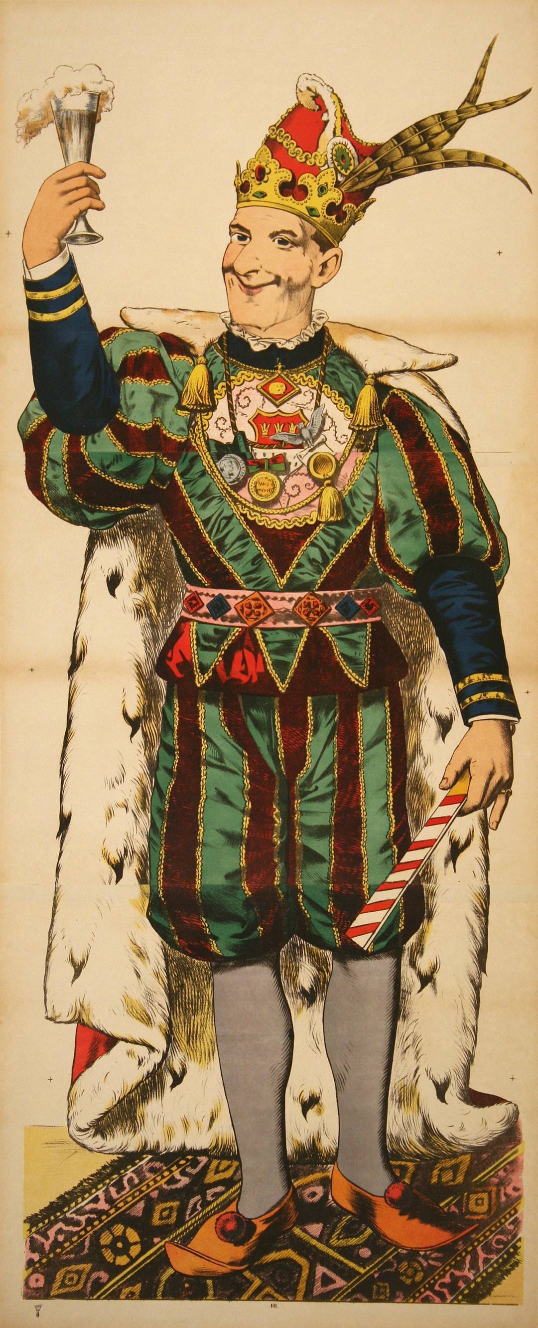 Original c1880 Vintage Poster - Man With Beer 181 - Wissembourg Collection