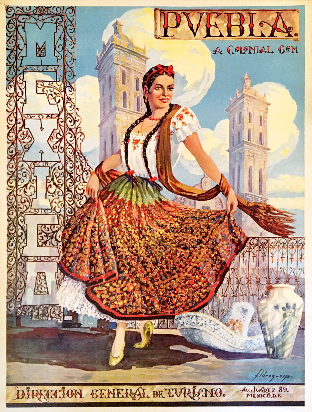 Vintage Mexican Puebla Dress - Gem
