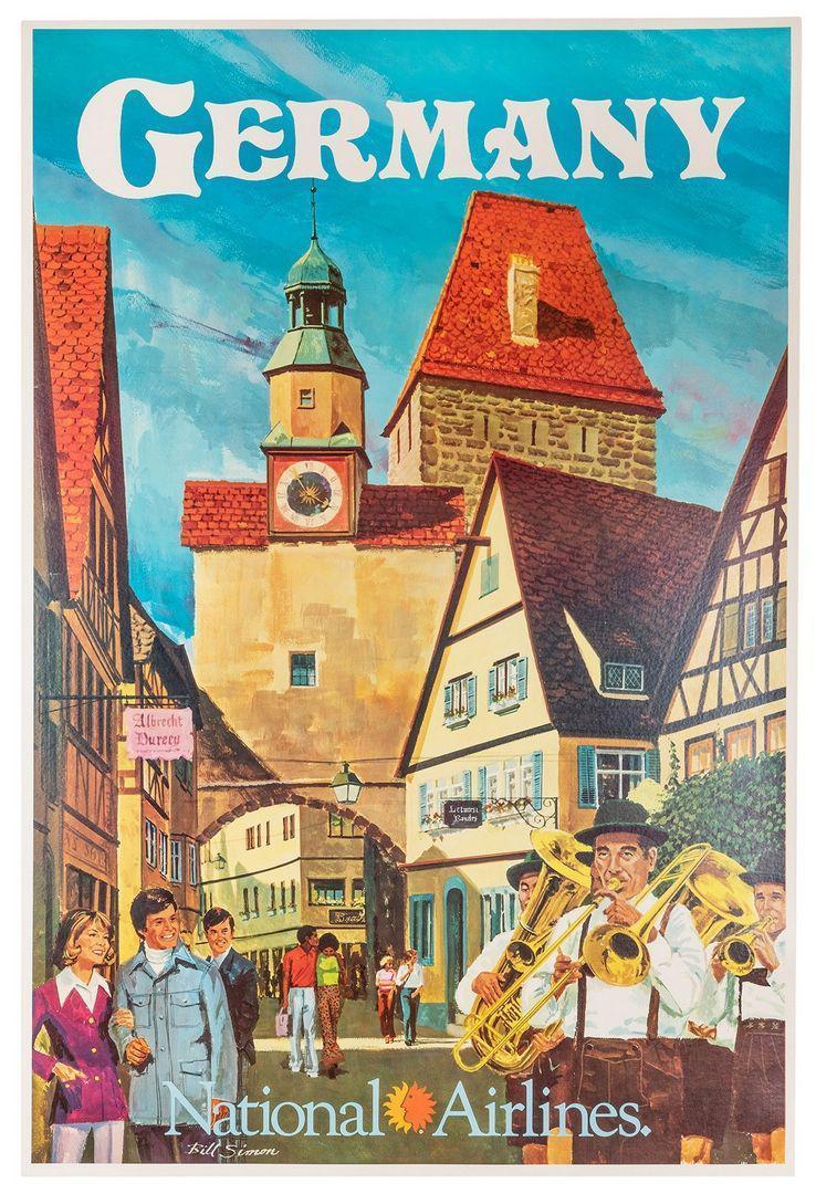 National Airlines Original Poster c1965 by Bill Simon - Germany