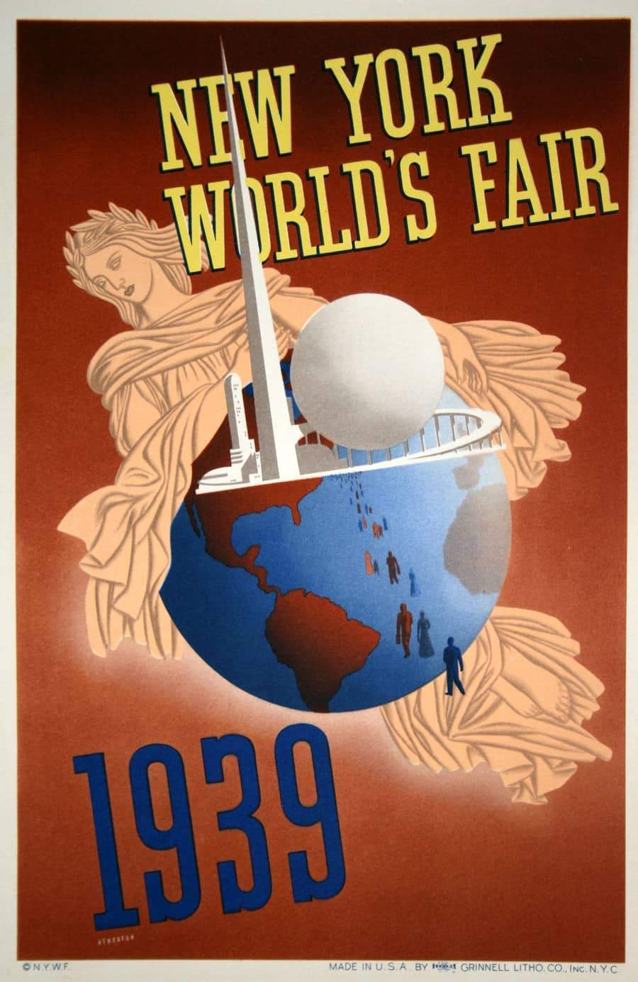 Original 1939 New York World's Fair Poster by John Atherton