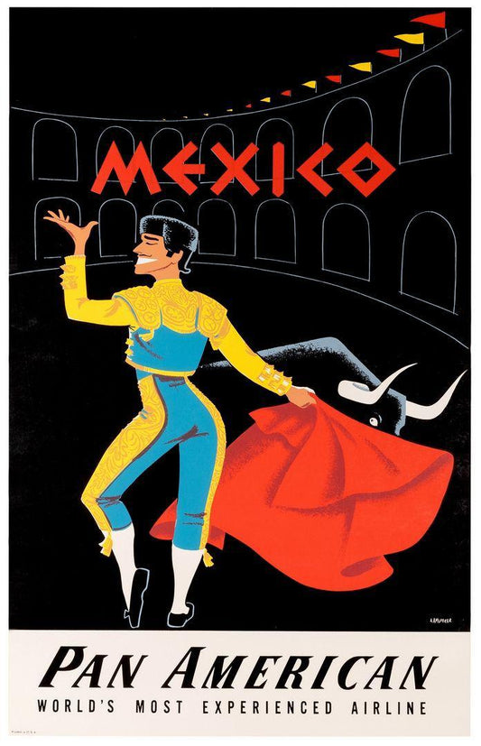 Original Pan Am 1950's Poster by Amspoker - Mexico