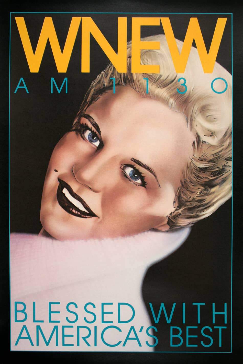 WNEW Jazz Radio Original Vintage Poster of Peggy Lee 1973 by Bob Lee Hickson
