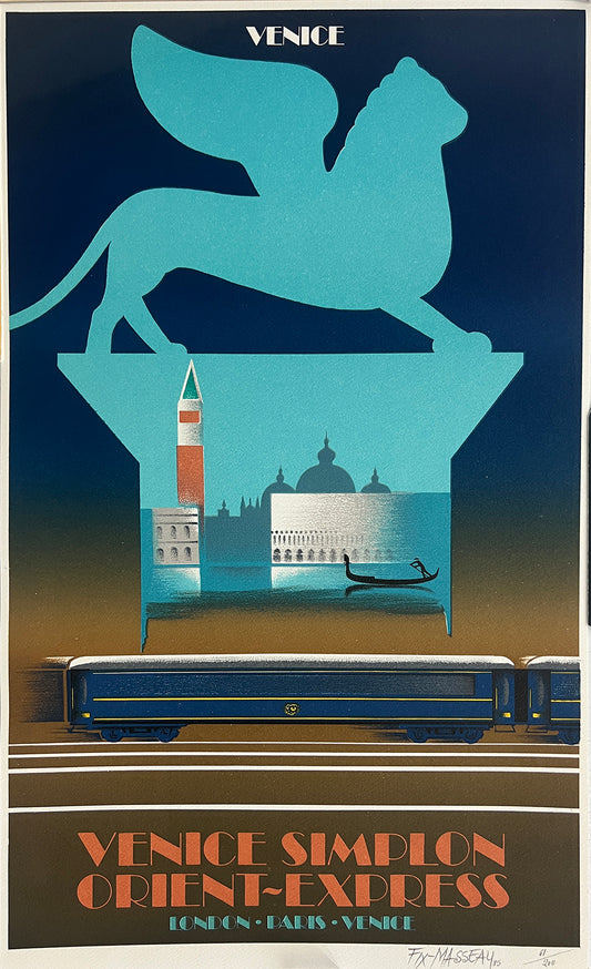 Original Vintage Poster for Venice Simplon Orient Express by Fix Masseau 1982 - Venice - Hand Signed