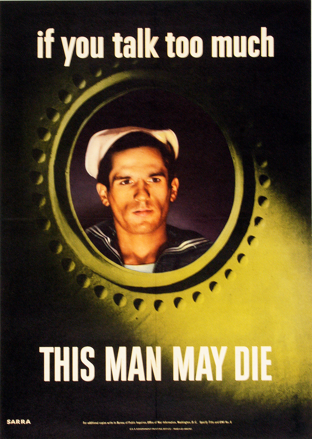 Original Vintage WWII Poster - This Man May Die by Valentino Sarra - Large Format 1942