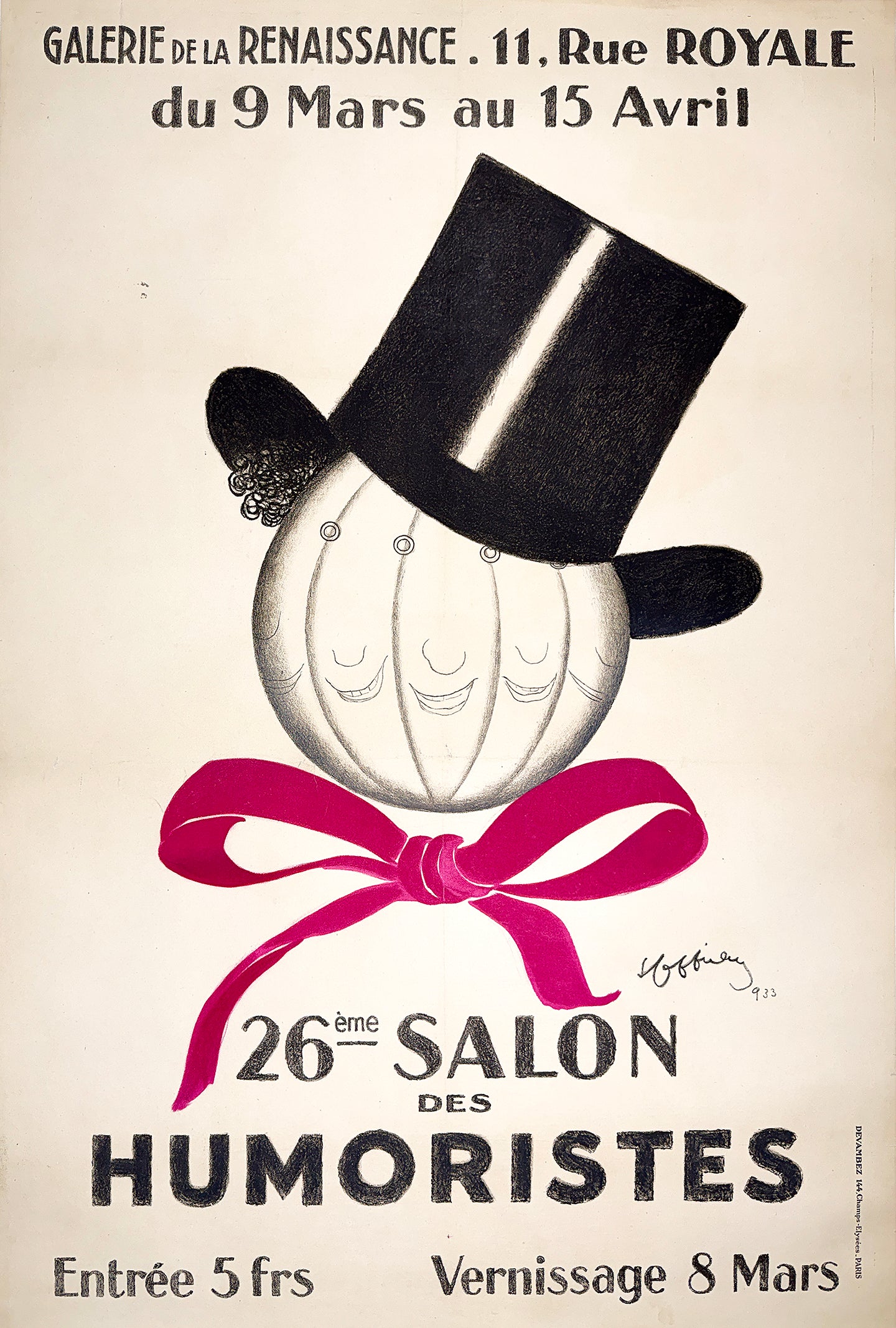 Original Vintage Cappiello 26eme Salon Des Humoristes - Poster 1933
