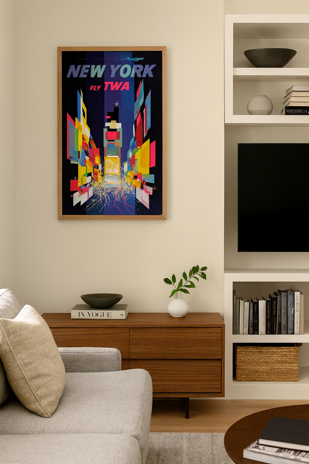 Original TWA New Times Square Poster by David Klein c1956 Original TWA New Times Square Poster by David Klein c1956