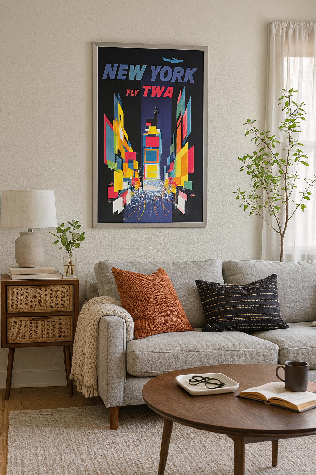 Original TWA New Times Square Poster by David Klein c1956 Original TWA New Times Square Poster by David Klein c1956