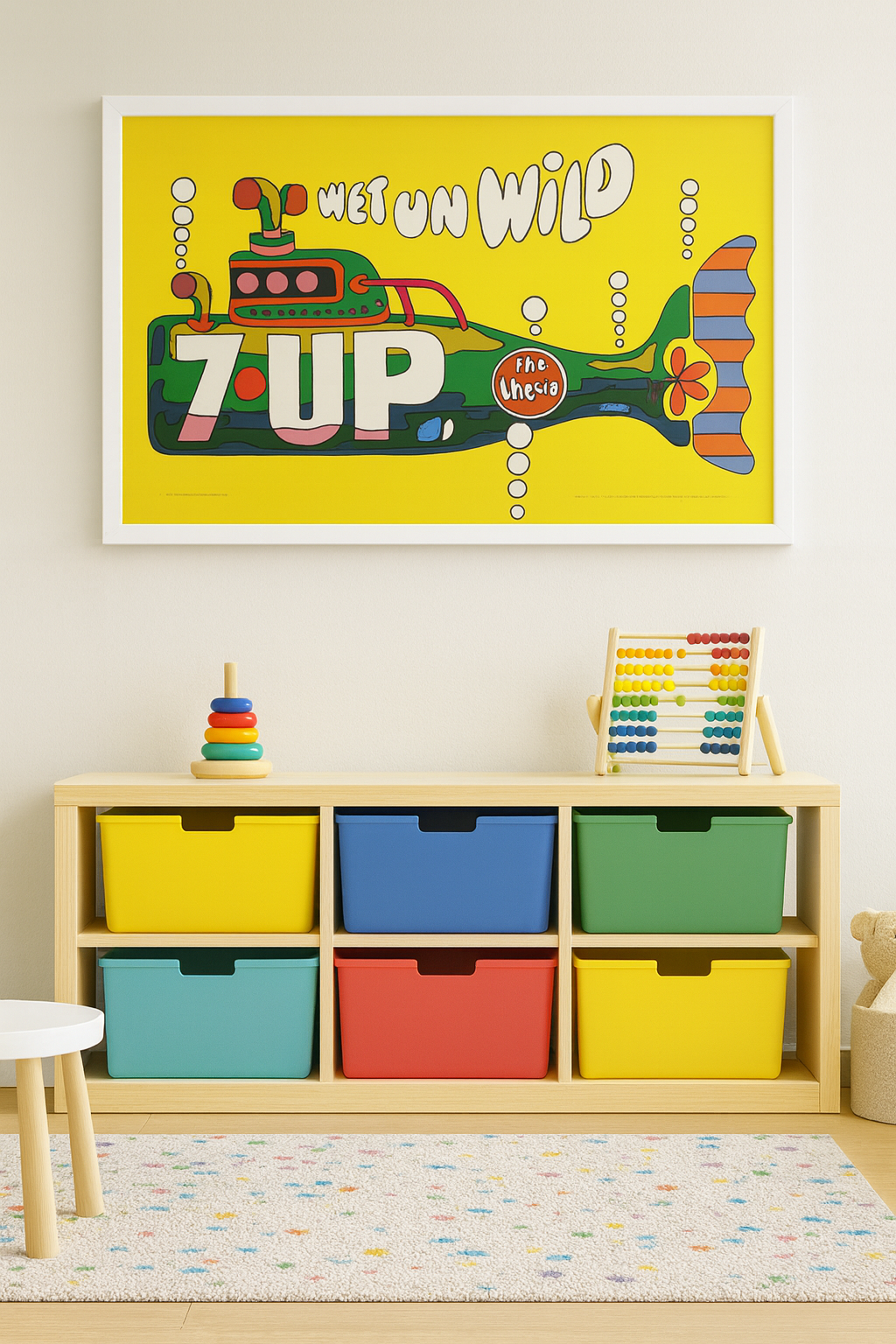 7up uncola wet un wild 特大ビニールバナー 1970 7up uncola wet un wild ビニールバナー 1970